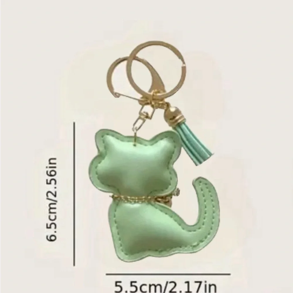 Mint Green Cat Key Holder, NEW, Bag Charm